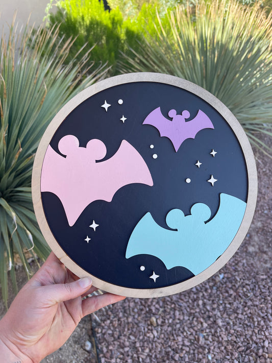 Pastel Bats Round
