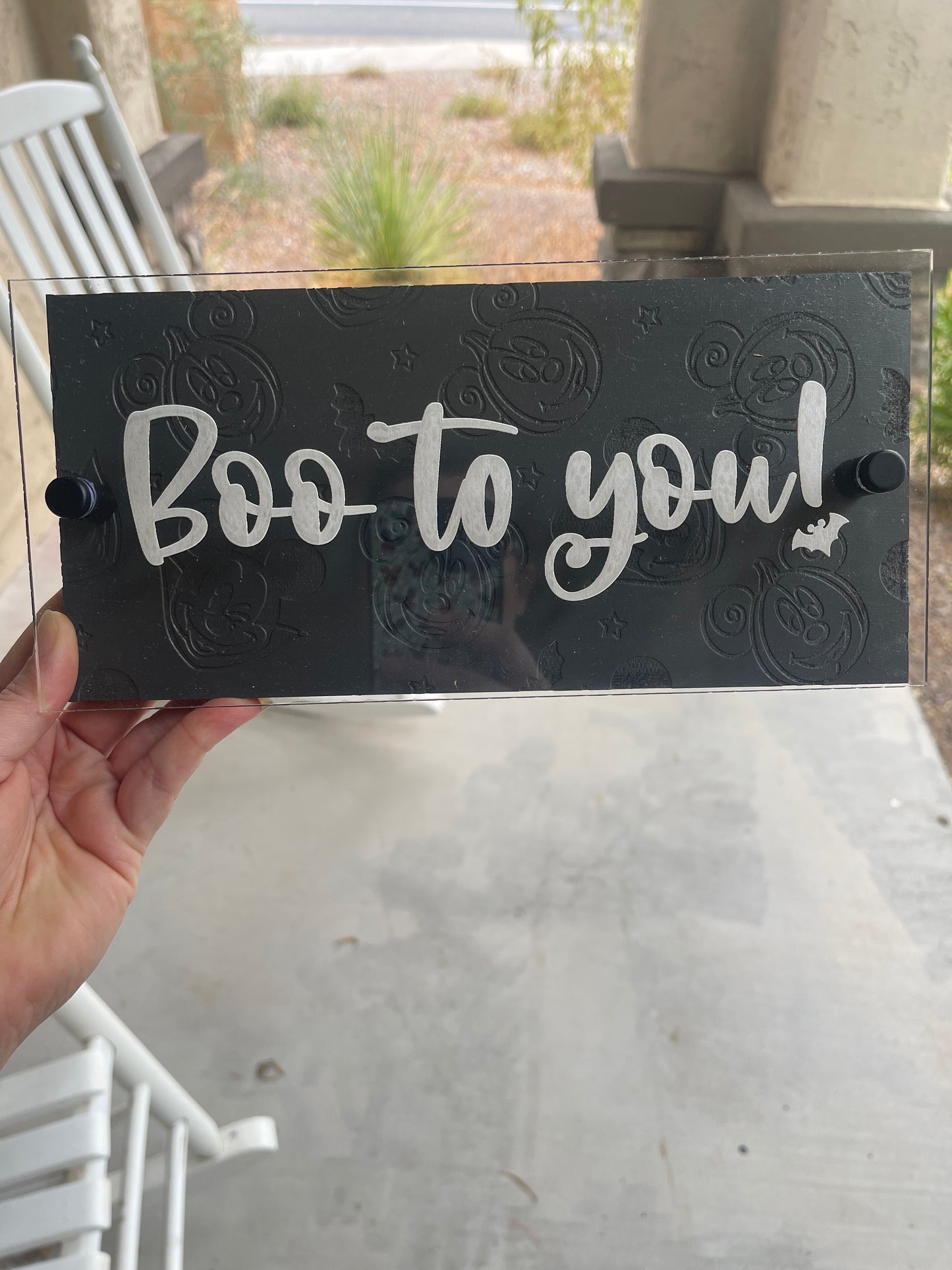 Boo to you pumpkin and vampire block black