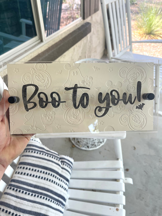 Boo to you ghost and pumpkin block