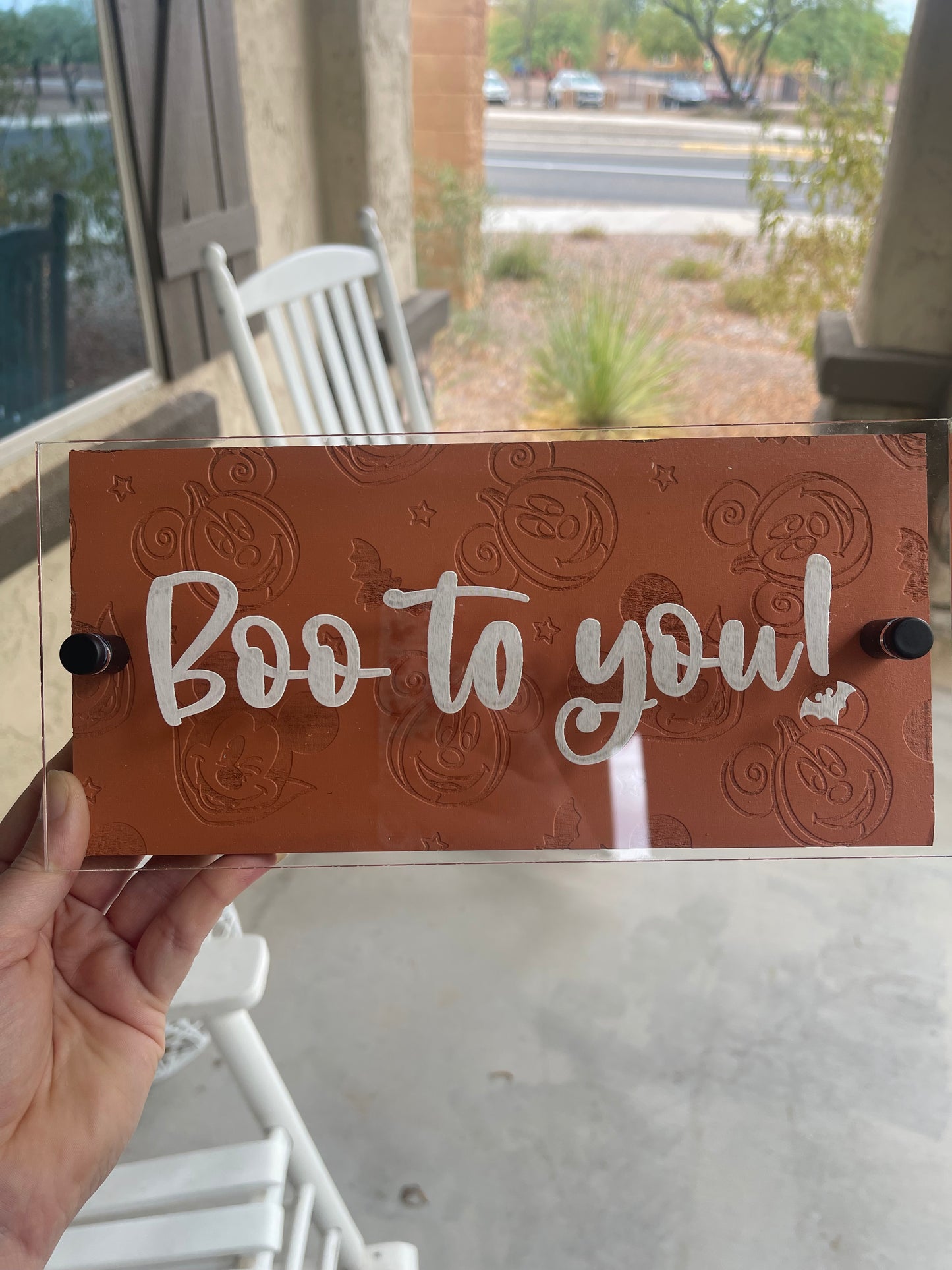 Boo to you pumpkin and vampire block orange