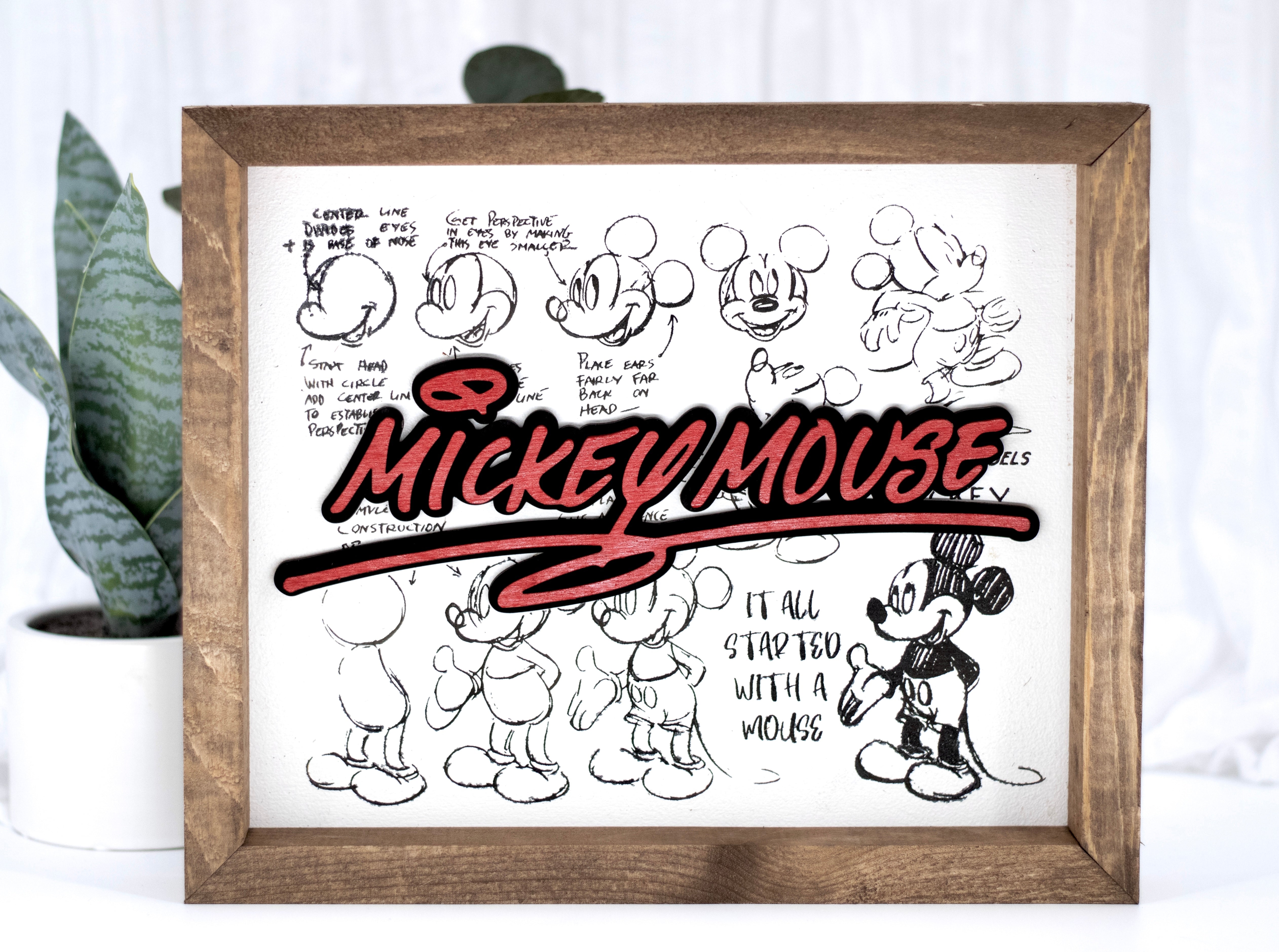 Mickey Signature Mickey Mouse Sketch Signature – Enchanted Sign Co